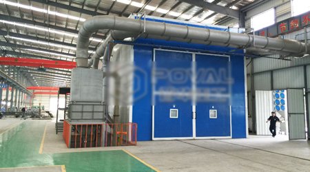 發(fā)往南非全自動(dòng)機(jī)械輸送回收式噴砂房/噴丸房發(fā)貨裝車現(xiàn)場(chǎng)