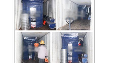 發(fā)往印度Q6912型大型輥道通過式拋丸清理機(jī)第二車發(fā)貨現(xiàn)場